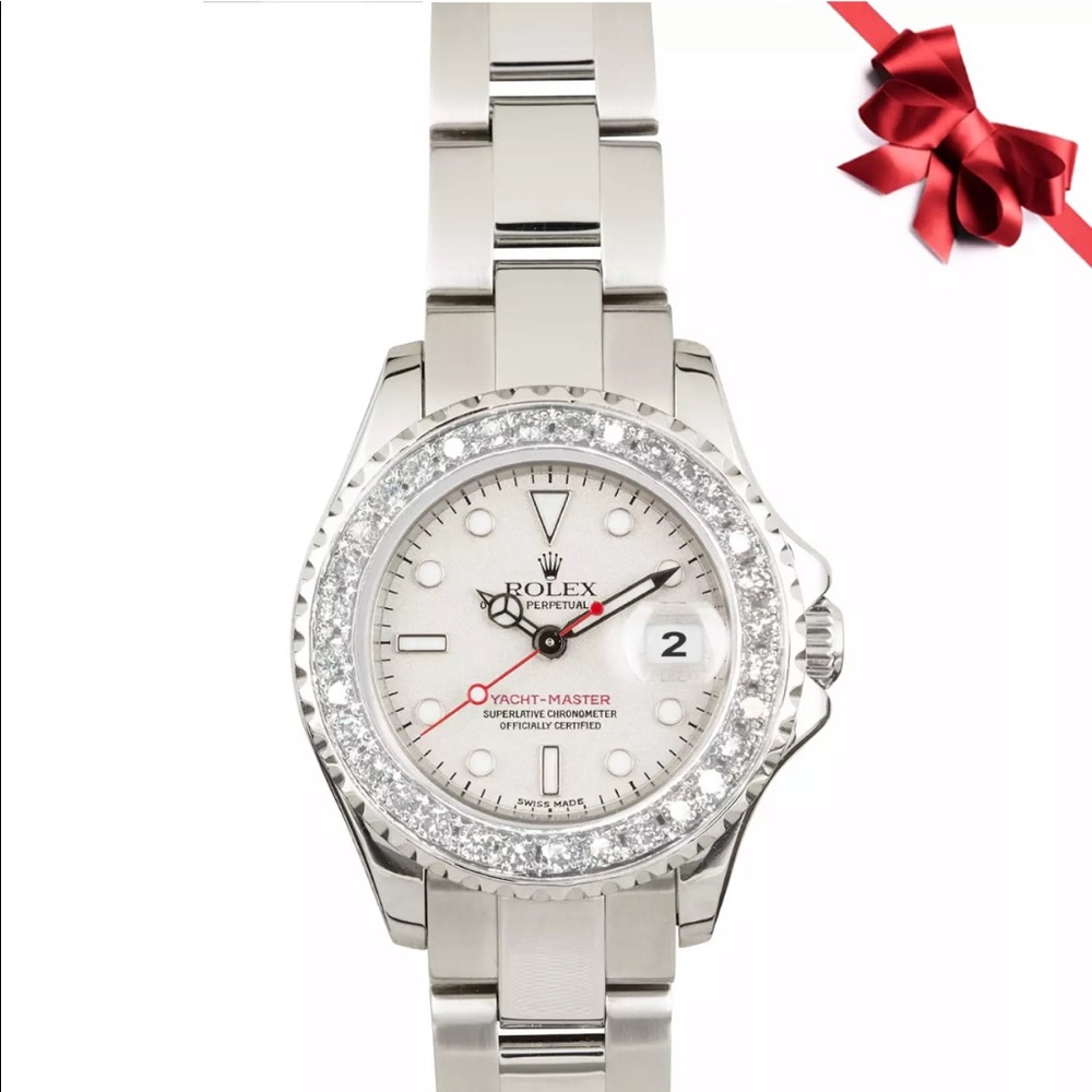 LADIES ROLEX YACHT-MASTER 169622 W/ DIAMOND BEZEL